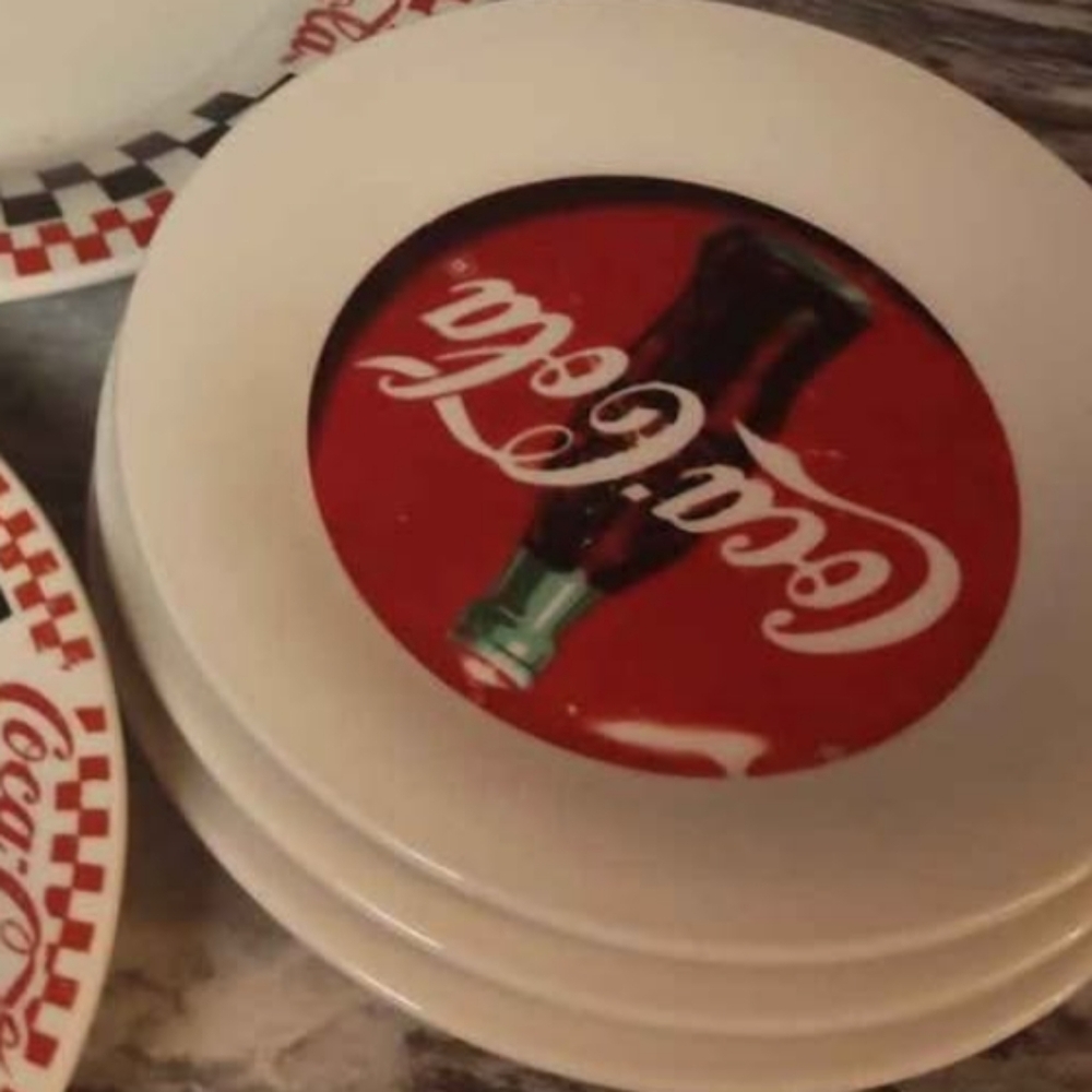 Coca Cola Red and White Retro Dinnerware Set Of 3